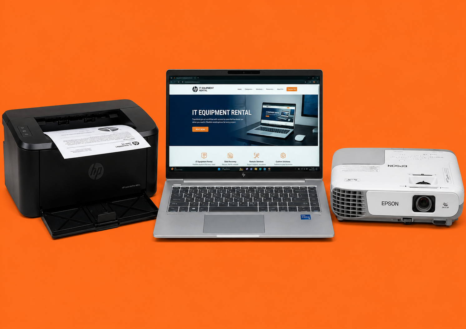 Laptop, printer and projector available for rental